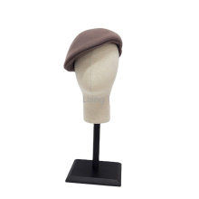 NEW DL170721 Grey linen fabric egg head mannequin for window display hat sunglass fabric torso with black wooden square bases